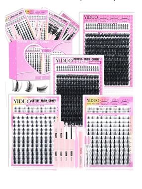 Manga Wet Look Lash Clusters Kit 4 Styles 100D+150D D Curly Wispy Cluster Lashes